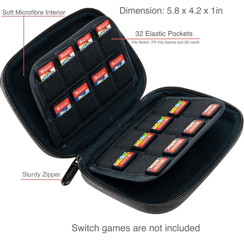 ButterFox 32-120 Switch Game Case for Nintendo Switch, Switch Game Card Storage Holder or SD Memory Card Case (32 Black) - Image 2
